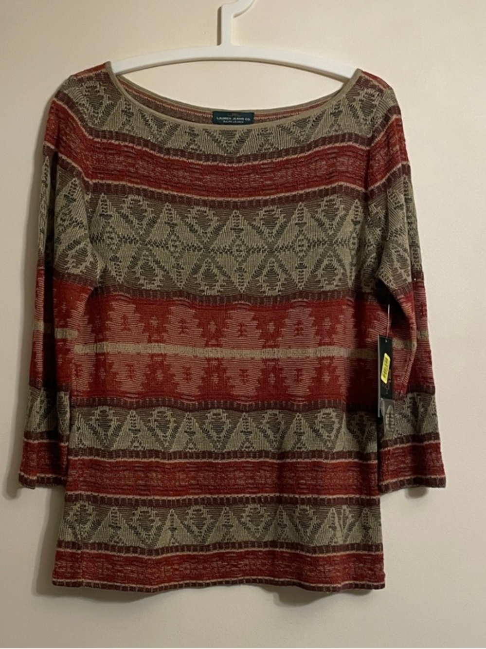 Lauren Jeans Co Ralph Lauren Linen Cotton Southwestern Top Size L